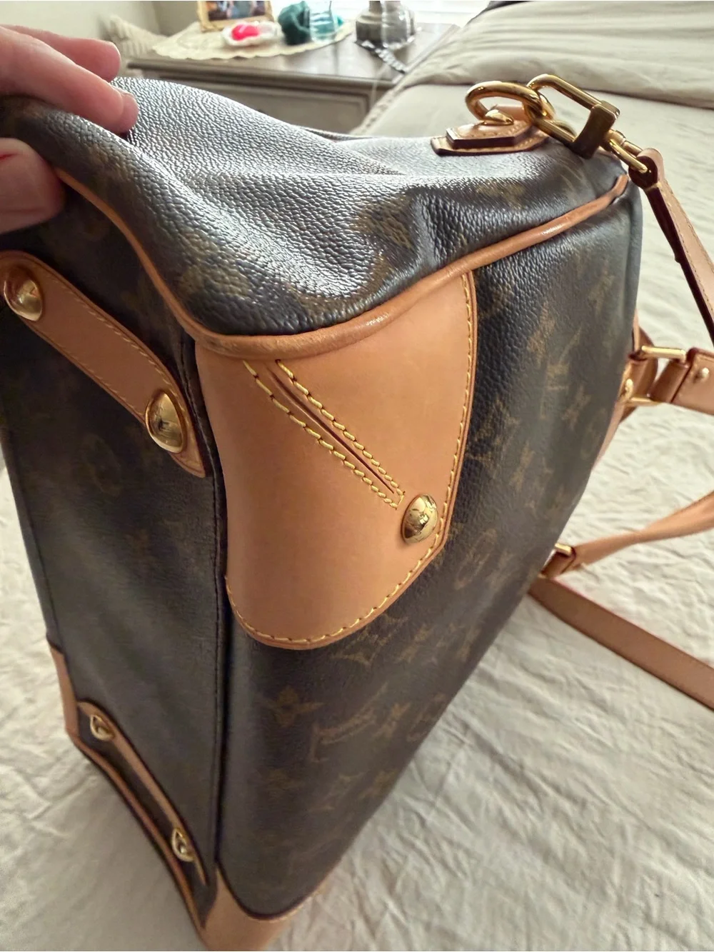 Louis Vuitton Brown Monogram Canvas Retiro PM with Tan Leather Trim